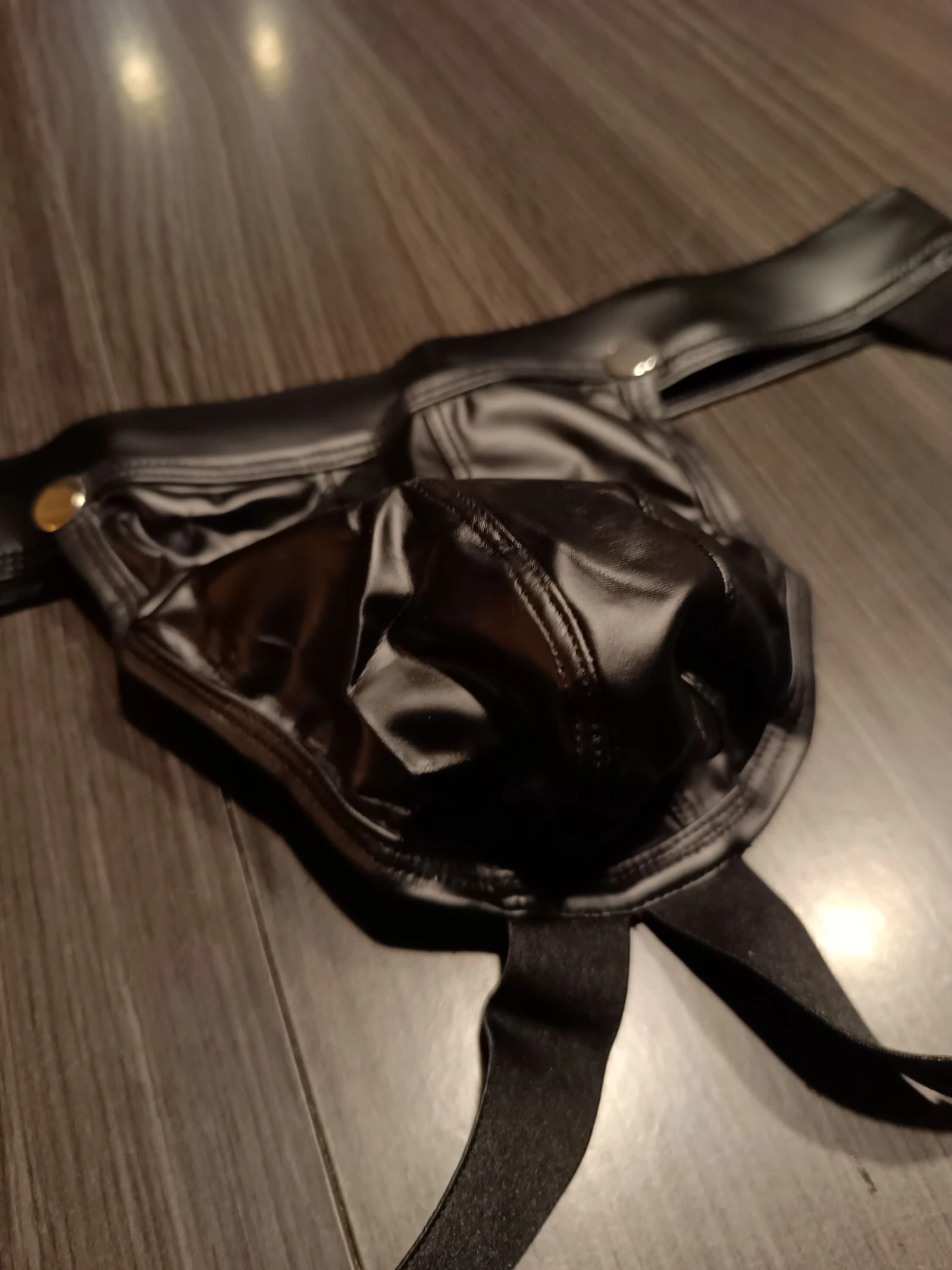 Zwarte lederlook herenjockstrap – photo 3